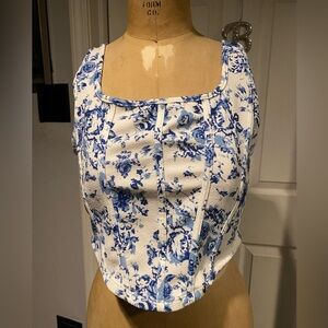 Women’s Blue Floral Tank Top